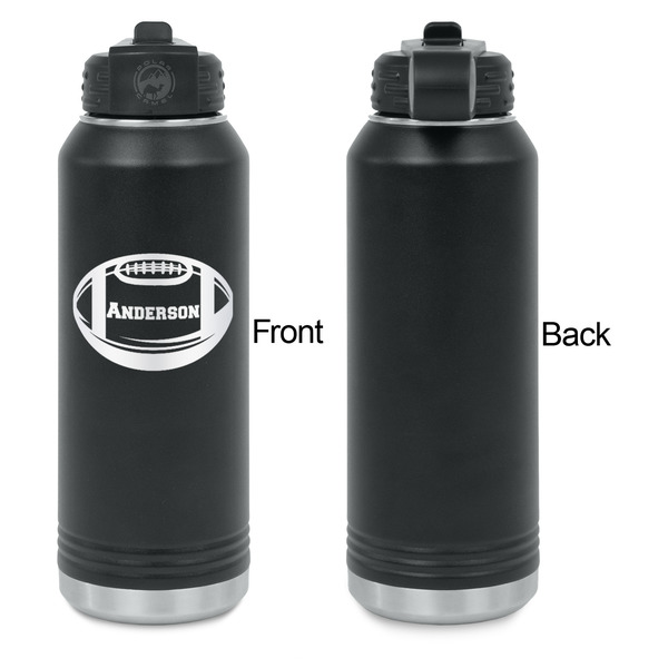 Sports Laser Engraved Water Bottles - Front Engraving - Front & Back View