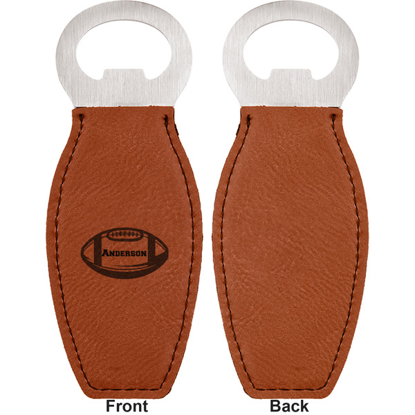Sports Leather Bar Bottle Opener - Front and Back (single sided)