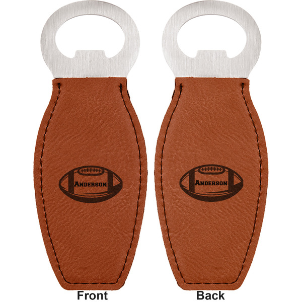 Sports Leather Bar Bottle Opener - Front and Back
