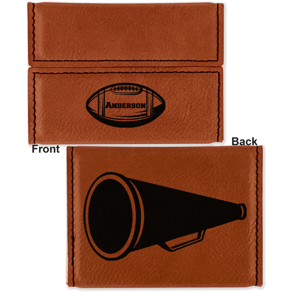 Sports Leather Business Card Holder - Front Back
