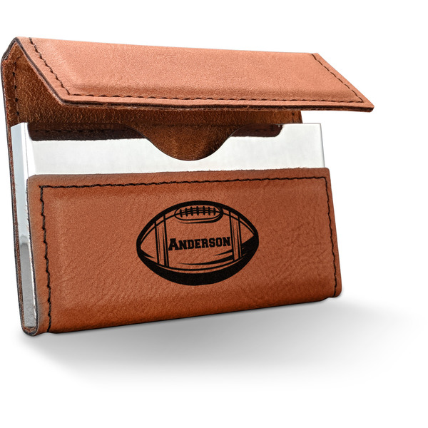 Custom Sports Leatherette Business Card Holder - Single Sided (Personalized)