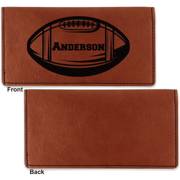 Sports Leather Checkbook Holder Front and Back Single Sided - Apvl