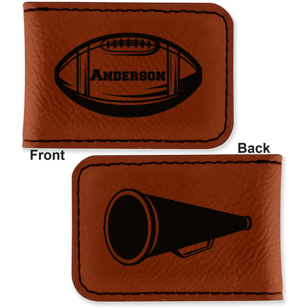 Sports Leatherette Magnetic Money Clip - Front and Back