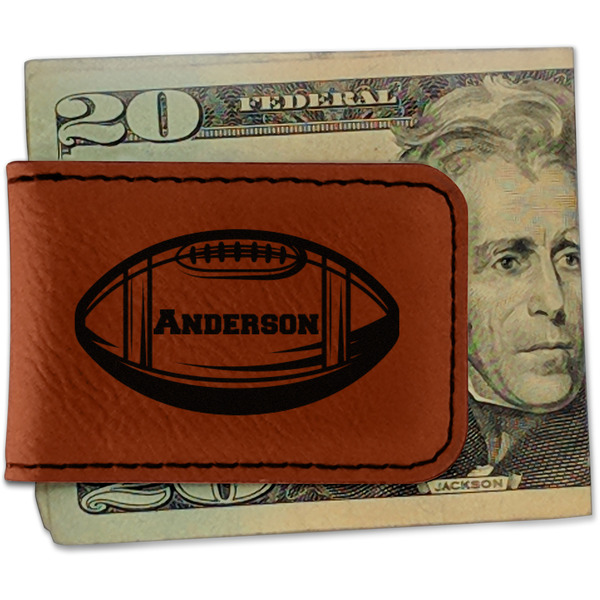 Custom Sports Leatherette Magnetic Money Clip - Single Sided (Personalized)