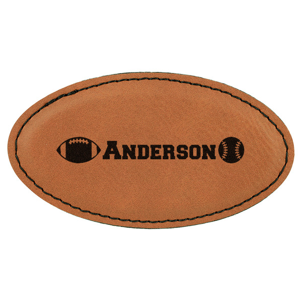 Custom Sports Leatherette Oval Name Badge with Magnet (Personalized)