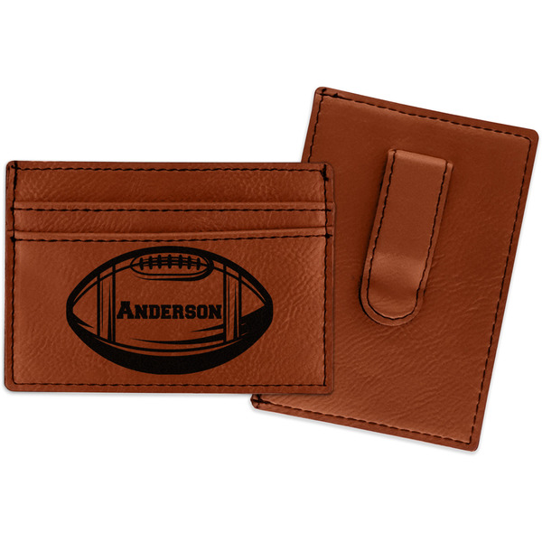 Custom Sports Leatherette Wallet with Money Clip (Personalized)