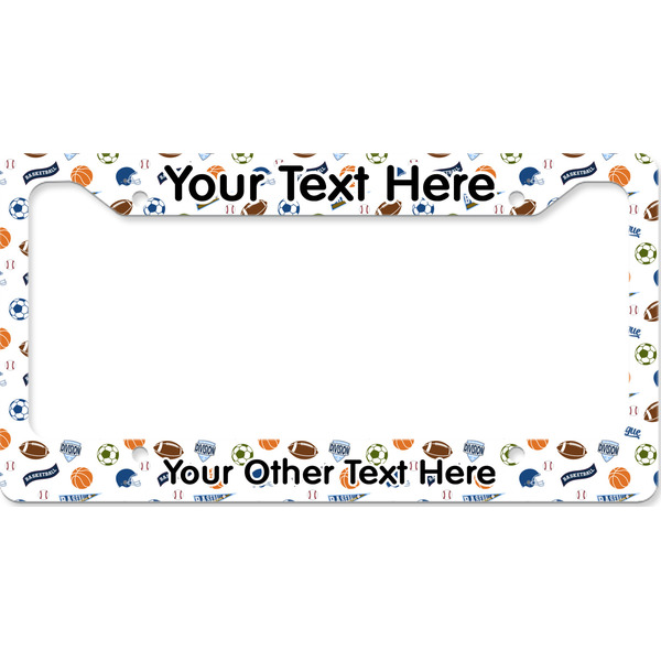 Custom Sports License Plate Frame - Style B (Personalized)