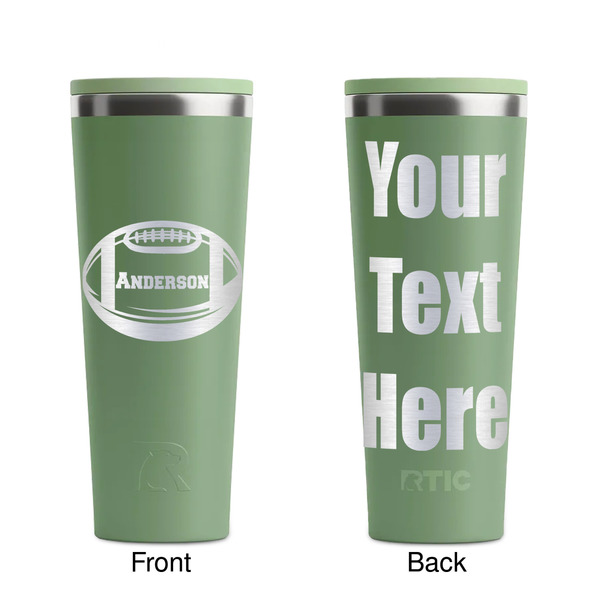 Sports Light Green RTIC Everyday Tumbler - 28 oz. - Front and Back