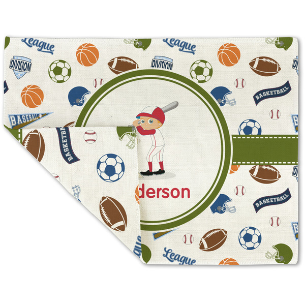 Custom Sports Double-Sided Linen Placemat - Single w/ Name or Text