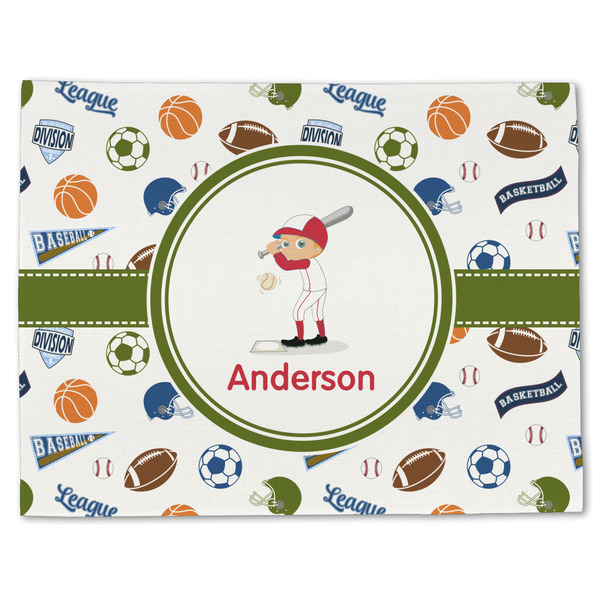 Custom Sports Single-Sided Linen Placemat - Single w/ Name or Text