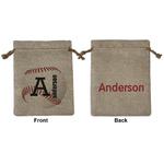 Sports Medium Burlap Gift Bag - Front & Back (Personalized)