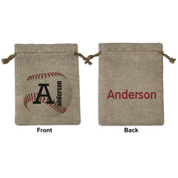 Sports Medium Burlap Gift Bag - Front & Back (Personalized)