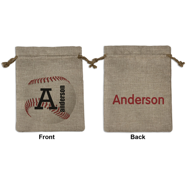 Custom Sports Medium Burlap Gift Bag - Front & Back (Personalized)