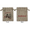 Sports Medium Burlap Gift Bag - Front & Back (Personalized)