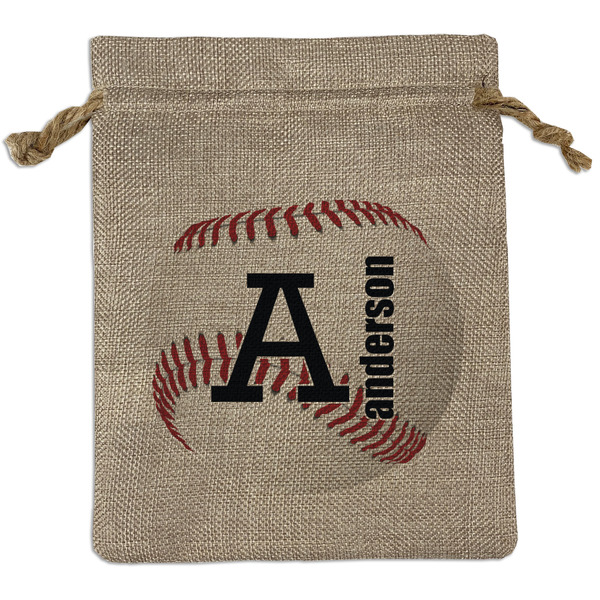 Custom Sports Medium Burlap Gift Bag - Front