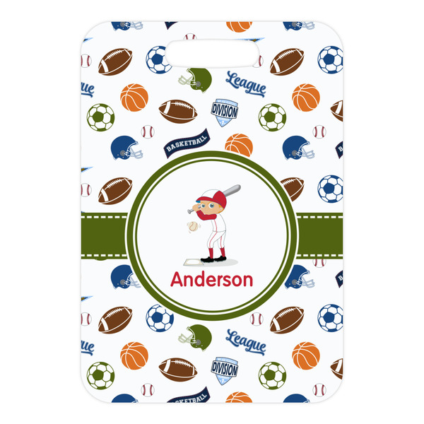 Sports Metal Luggage Tag - Front Without Strap