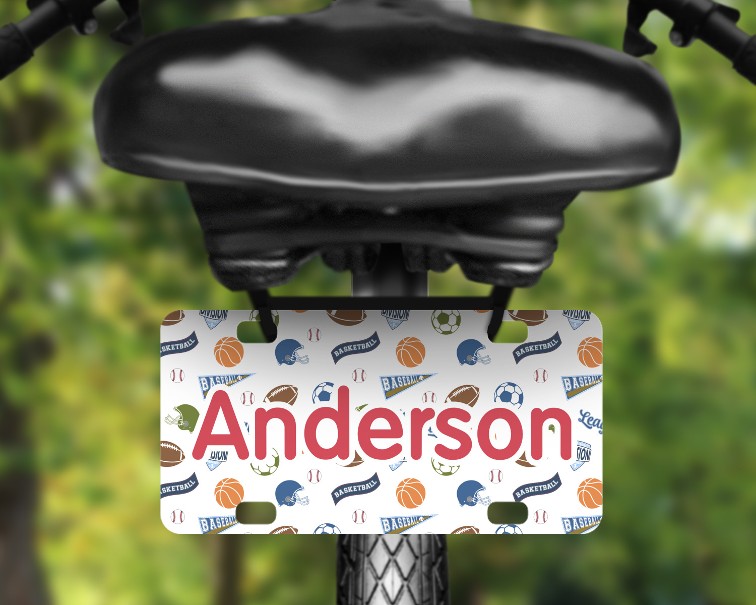 Custom Sports Mini / Bicycle License Plate (4 Holes) (Personalized