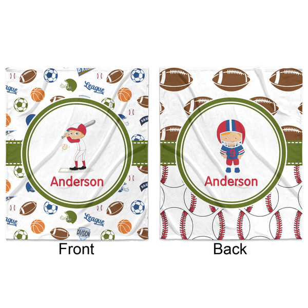 Sports Minky Blanket - 50"x60" - Double Sided - Front & Back