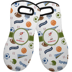 Sports Neoprene Oven Mitts - Set of 2 w/ Name or Text