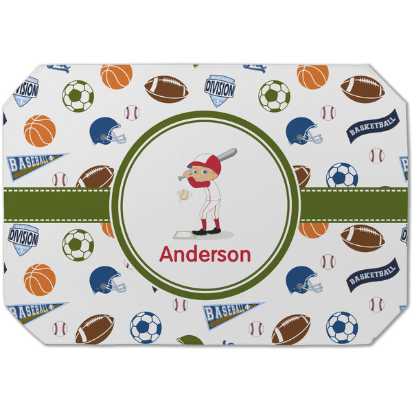 Custom Sports Dining Table Mat - Octagon (Single-Sided) w/ Name or Text