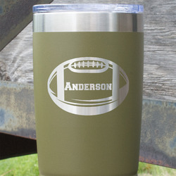 Sports 20 oz Stainless Steel Tumbler - Olive - Single Sided (Personalized)