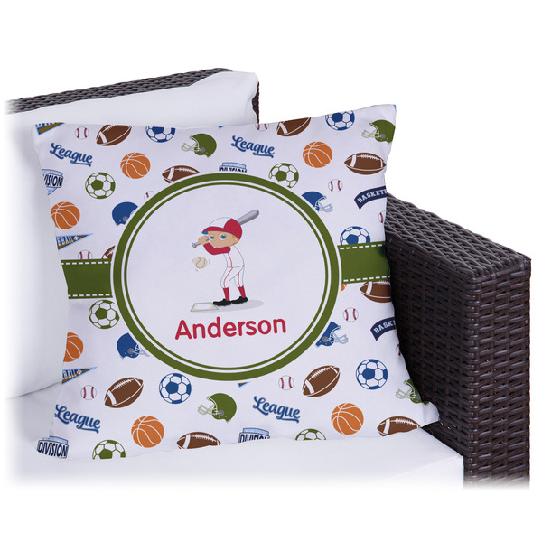 Custom Sports Outdoor Pillow - 16" (Personalized)