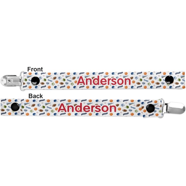 Sports Pacifier Clip - Front and Back