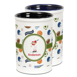 Sports Ceramic Pencil Holder - Large