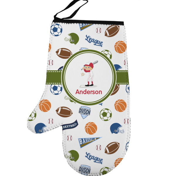 Sports Personalized Oven Mitt - Left