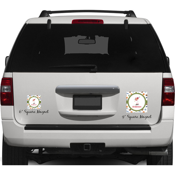 Sports Personalized Square Car Magnets on Ford Explorer