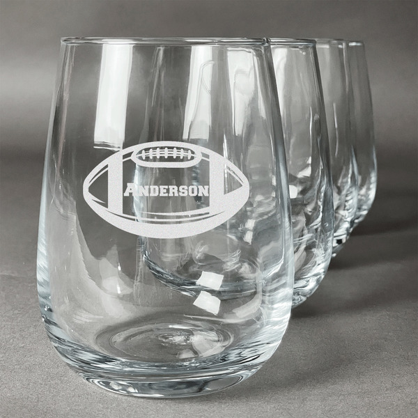 Custom Sports Stemless Wine Glasses (Set of 4) (Personalized)
