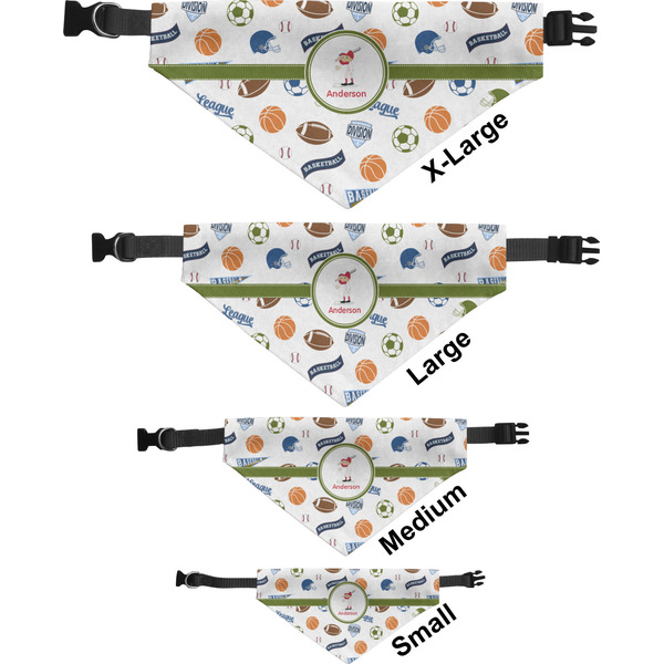 Sports Pet Bandana Sizes