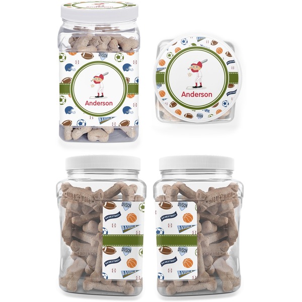 Sports Pet Treat Jar - Multiple Angles