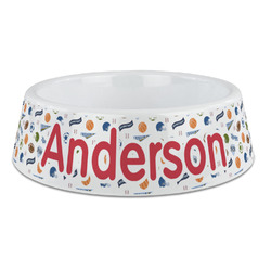 Sports Plastic Dog Bowl - Large (Personalized)