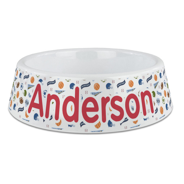 Custom Sports Plastic Dog Bowl - Large (Personalized)