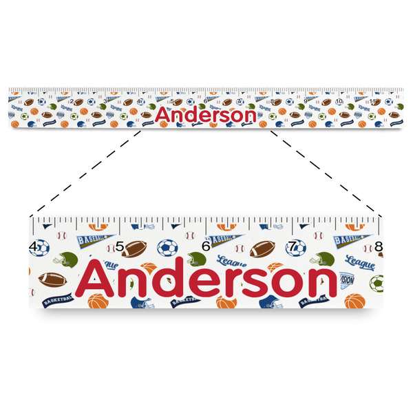 Custom Sports Plastic Ruler - 12" (Personalized)