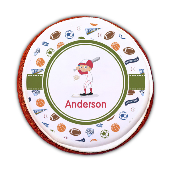 Sports Printed Icing Circle - Medium - On Cookie