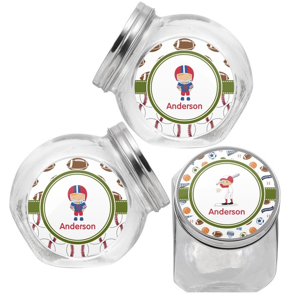 Sports Puppy Treat Jar - Top Left Right