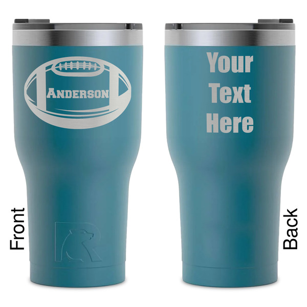Custom Sports RTIC Tumbler - Dark Teal - Laser Engraved - Double-Sided (Personalized)