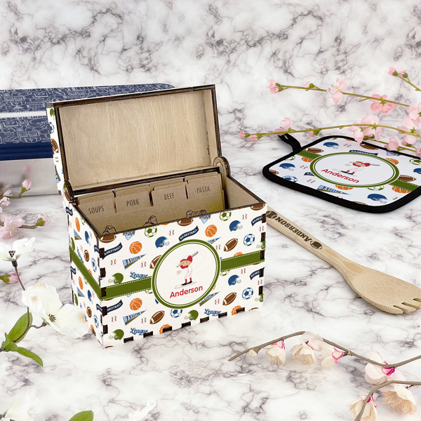 Sports Recipe Box - Full Color - In Context