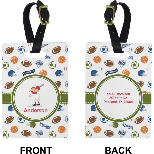 Sports Rectangle Luggage Tag (Front + Back)