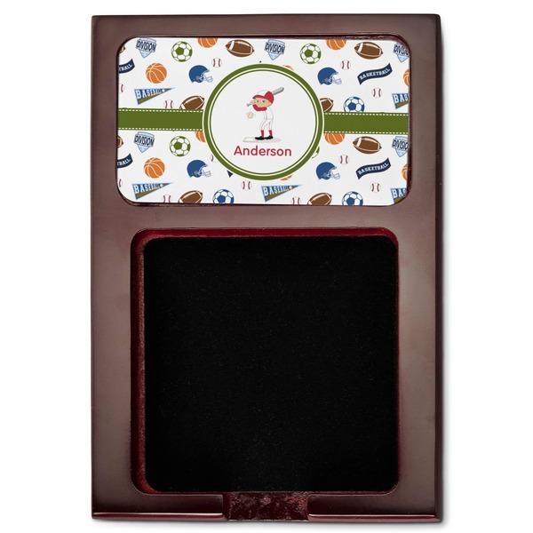 Sports Red Mahogany Sticky Note Holder - Flat