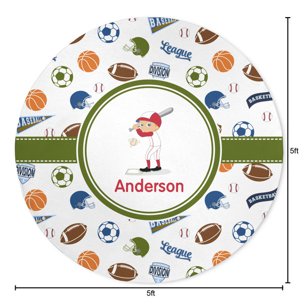 Sports Round Area Rug - Size