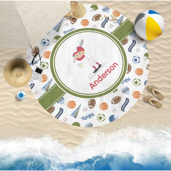 Sports Round Beach Towel Lifestyle