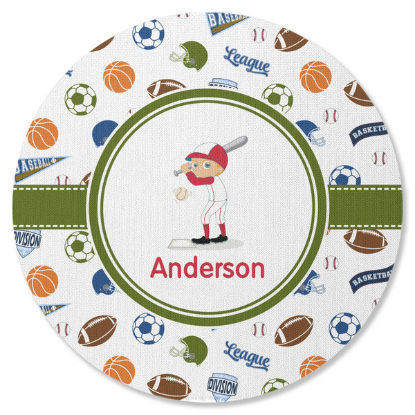Sports Round Coaster Rubber Back - Single