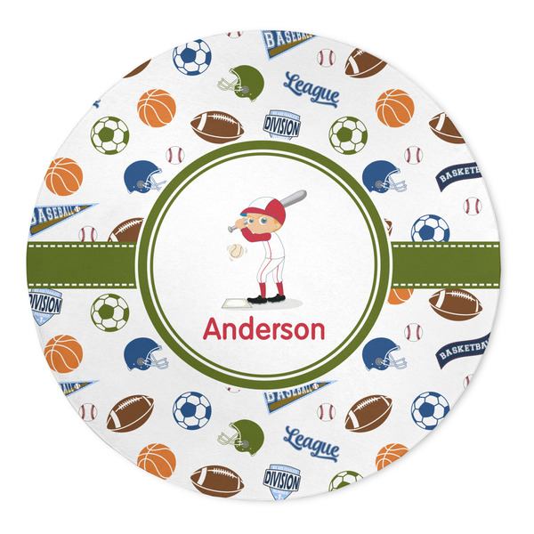 Custom Sports 5' Round Indoor Area Rug (Personalized)
