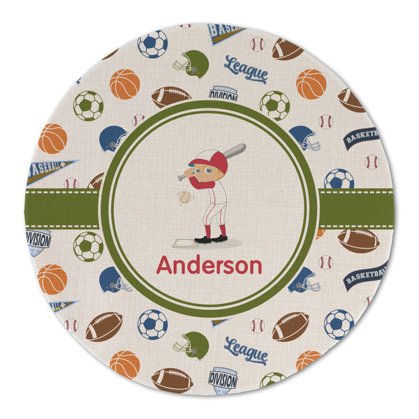 Sports Round Linen Placemats - FRONT (Double Sided)