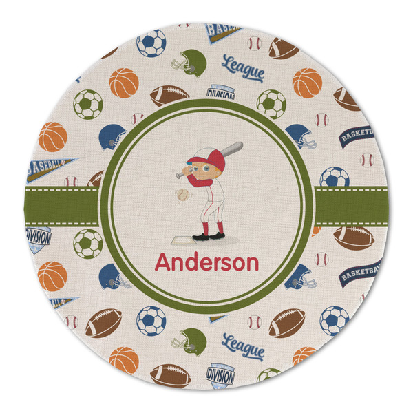 Custom Sports Round Linen Placemat (Personalized)