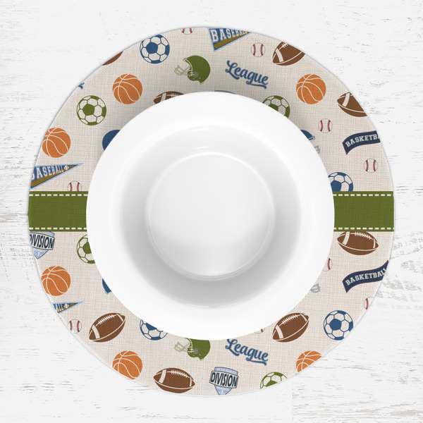 Sports Round Linen Placemats - LIFESTYLE (single)
