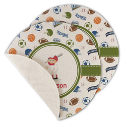 Sports Round Linen Placemat - Single Sided - Set of 4 (Personalized)
